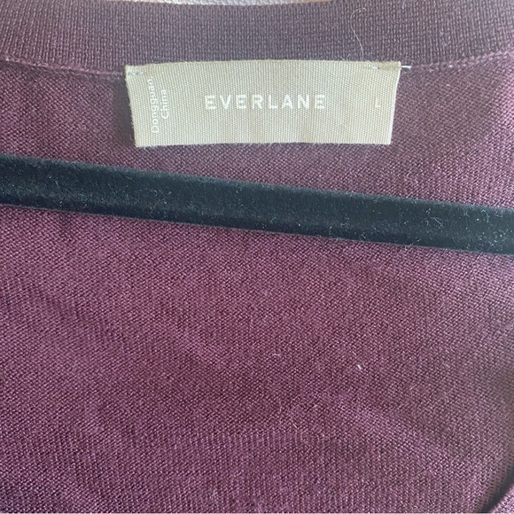 EVERLANE 100% Cashmere Burgundy V-Neck Sweater Pullover - Picture 5 of 6